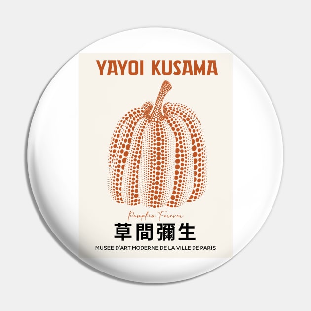 Yayoi Kusama Pumpkin Exhibition Art Japanese Wall Art Pin by VanillaArt