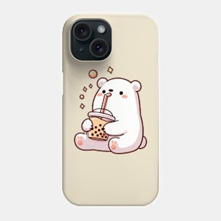 cute polar bear drink chocolate boba Phone Case