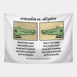 Crocodile vs Alligator Tapestry