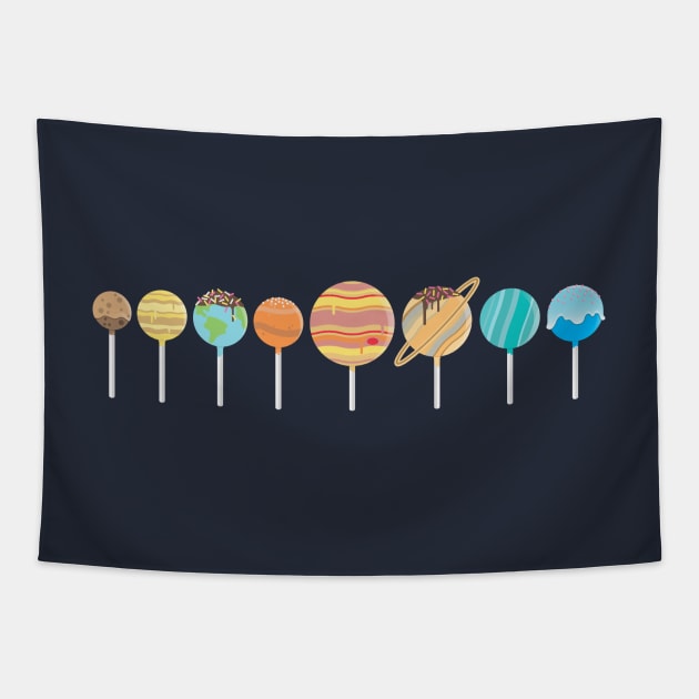 Space is Sweet- Solar System Cake Pops Tapestry by CosmoQuestX