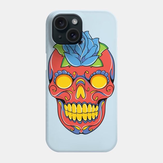 Bright Dia De Los Muertos Sugar Skull Phone Case by a_man_oxford