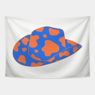 Pastel Orange blue cowboy hat Tapestry