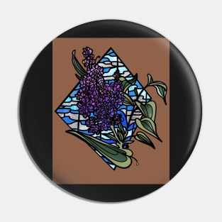 Lilac stained glass Pin
