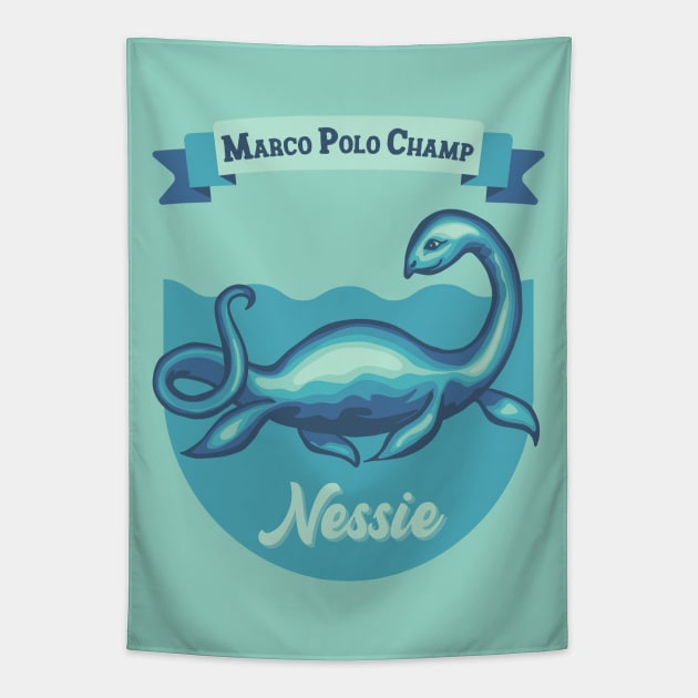 Marco Polo Champ Nessie Tapestry by Slightly Unhinged