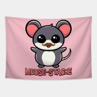 Mouse-stache! Cute Mouse Mustache Puns Tapestry