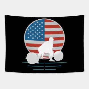 USA Flag Deadlift - Powerlifting Tapestry