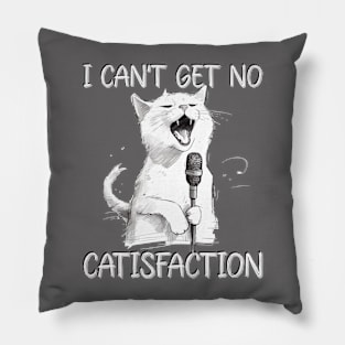 I Can't Get No Catisfaction I can't get no satisfaction  Funny Cat Pillow