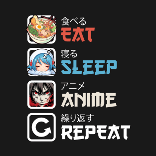 Eat Sleep Anime Repeat T-Shirt