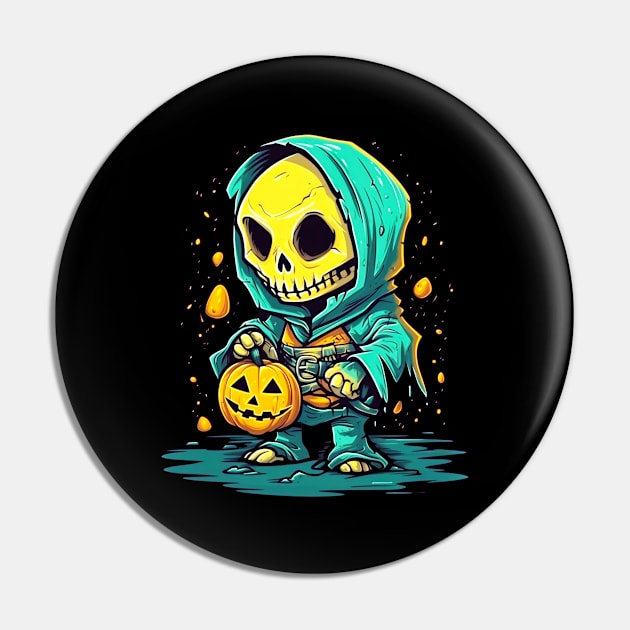 Eerie Halloween Ghoul Art - Spooky Season Delight Pin by Captain Peter Designs