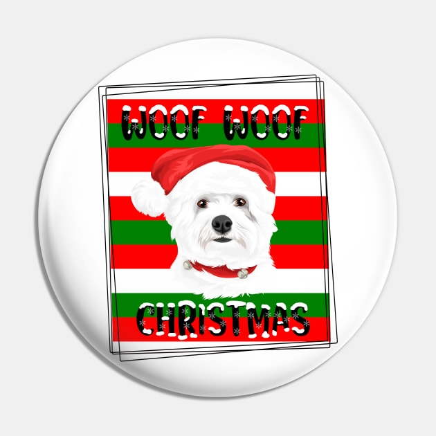 Merry Christmas - Funny Christmas With Dogs Pin by AS Shirts