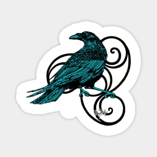 Raven in Spirals Magnet