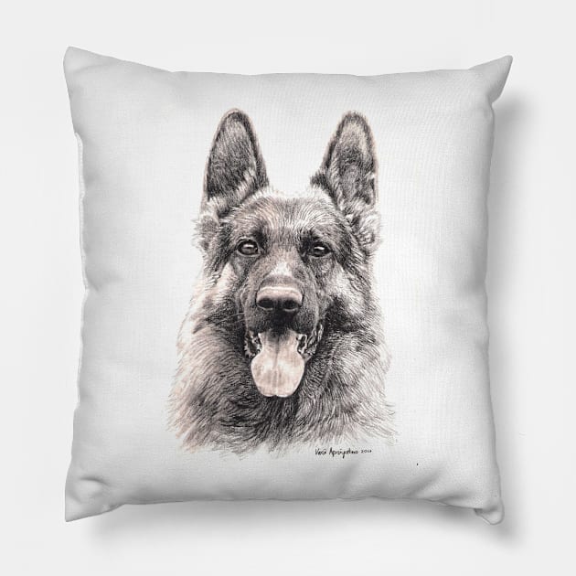 German Shepherd Pillow by VeriArt