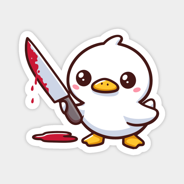 duck with a knife Magnet by ArtisticBox