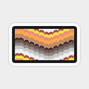 Bargello scallop waves brown yellow orange Magnet