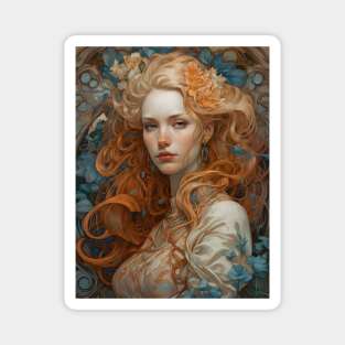 Alphonse Mucha style Magnet