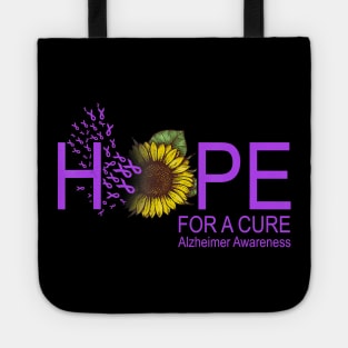 Hope For A Cure Alzheimer Awareness Sunflower Lover Gift Tote