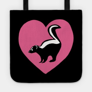 Skunk Pink Heart for Skunk Lovers Tote