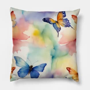 Watercolor Butterflies Pillow