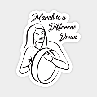 March to a Different Drum - Woman With Bodhran Magnet