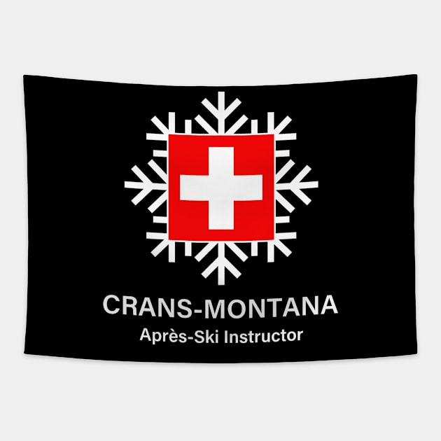 Crans Montana Apres-Ski Instructor Tapestry by AntiqueImages