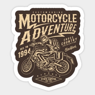 Old school biker flying wheel design sticker in custom colors