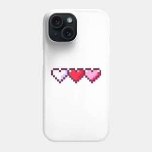 Valentines Hearts Pixel Art Phone Case