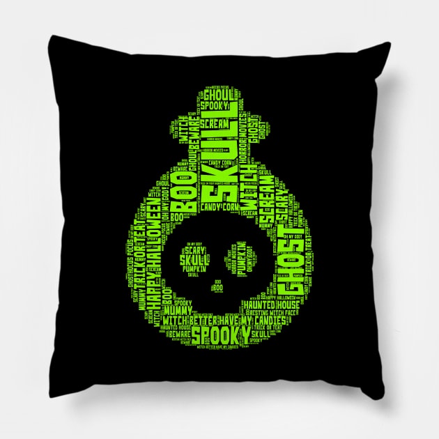 Halloween Spooky Magic Skull Pillow by 9 Turtles Project