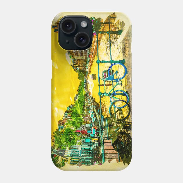 AMSTERDAM, I Love Netherlands Watercolor Canals Fine Art Phone Case by Naumovski