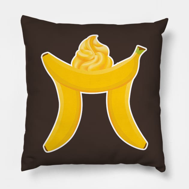 Banana Cream Pie Pi Day Pillow by Illustradise