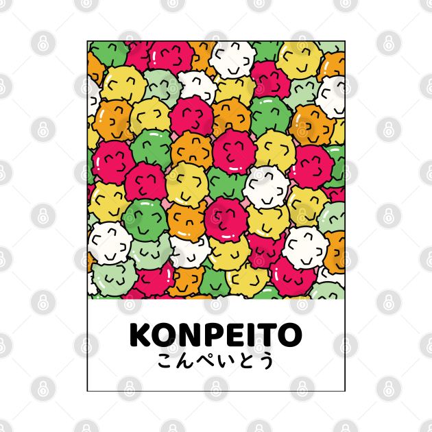 Kawaii Japanese candy Konpeito pattern design by MariOyama