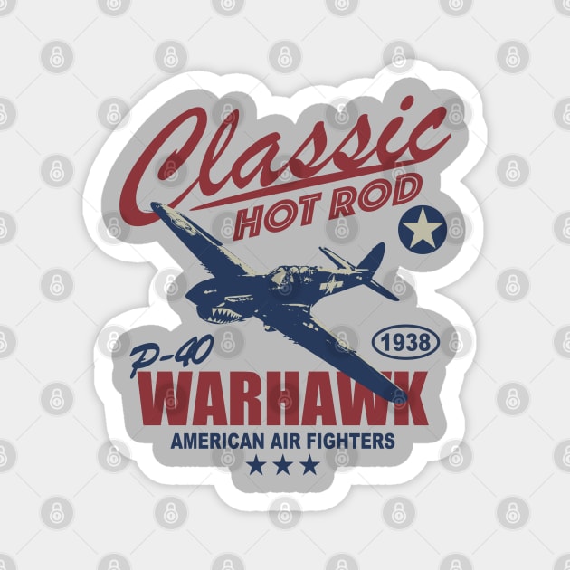 P-40 Warhawk Classic Hot Rod Magnet by TCP