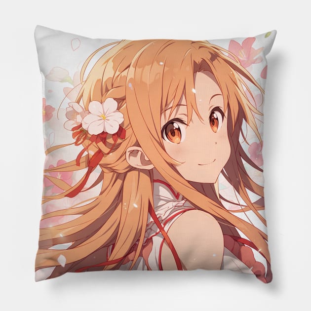 cute asuna Pillow by WabiSabi Wonders