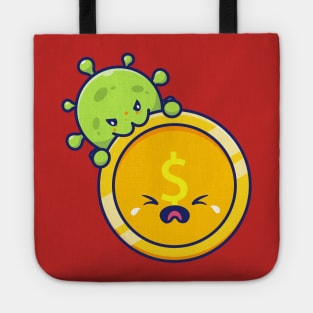 Cute virus with money cartoon 6 Tote