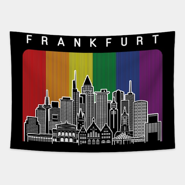 Frankfurt LGBT Rainbow Flag Tapestry by travel2xplanet