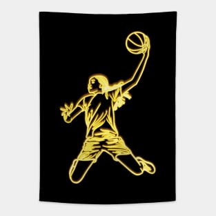 basketball girl, neon light Tapestry