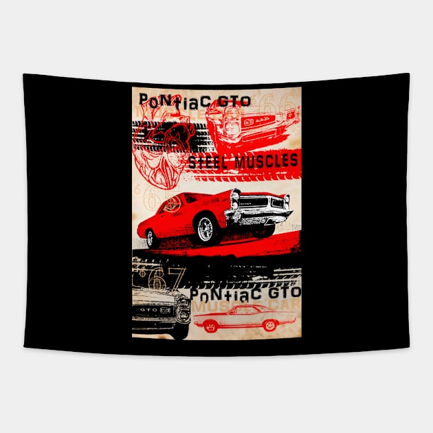 Muscle car pontiac GTO  - Born to run Tapestry by ploxd