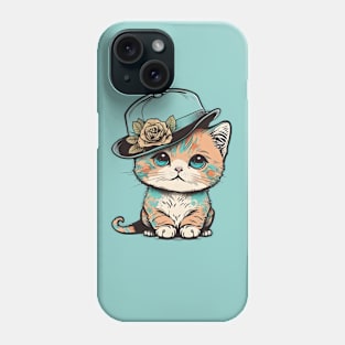 Cat Retro Wearing a Hat Phone Case