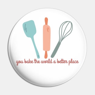 you bake the world a better place- cute aesthetic colored baking quotes Pin