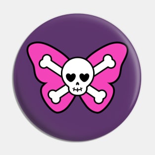 Cute Butterfly Skull Pin