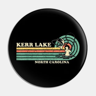 Vintage Retro Summer Fishing North Carolina Kerr Lake T-Shirt Pin