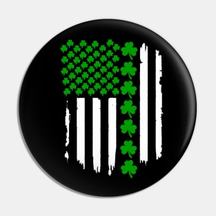 Saint Patricks Day Shamrock flag Pin