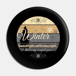 Winter Sunset Design Silver and Gold Edition Pin