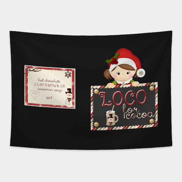 Christmas Products - Loco for Cocoa Mugs Tapestry by tdkenterprises