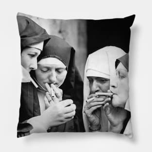 Vintage Nuns Bad Habits Pillow