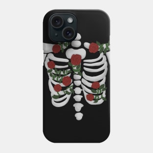 Skeleton ribs with flowers Phone Case