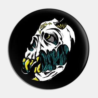 80s Demon Skull Tattoo Pin