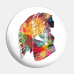 Native American Woman Pin