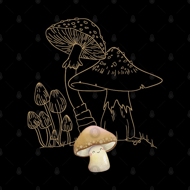 Cottagecore Aesthetic Kawaii Mushroom Whisperer Mycology by amitsurti