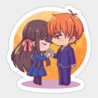 Fruits Basket Kyo and Tohru Sticker kiss and hug Season 3 Holo