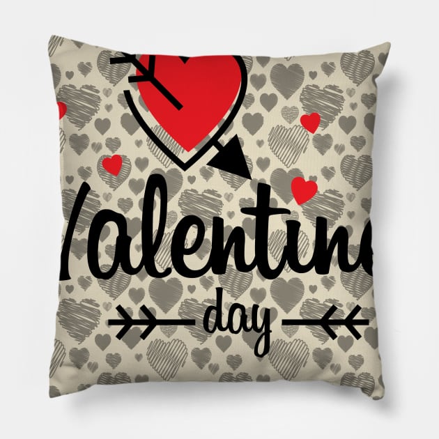 I love you For Ever,Valentine Day Pillow by barwarrior